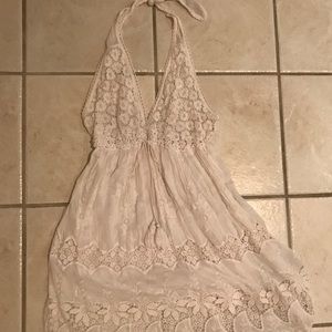 White halter lace dress from Italy